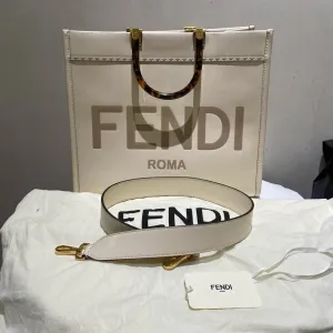 Fendi Medium White Tote Bag -  Designer Handbag