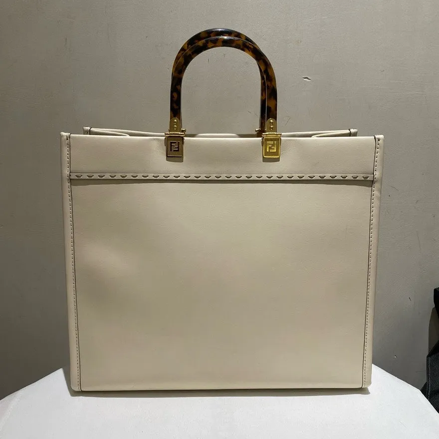 Fendi Medium White Tote Bag -  Designer Handbag