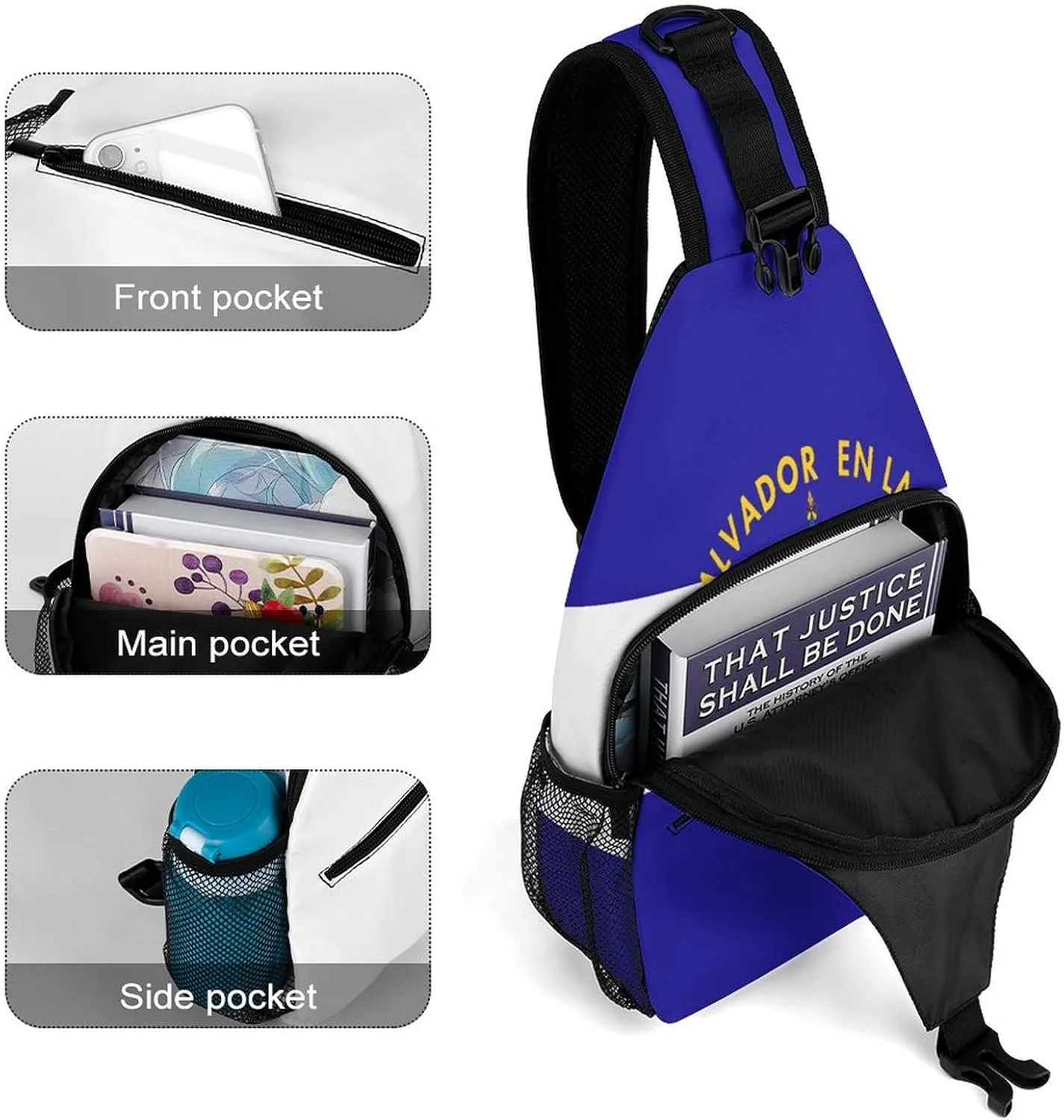 Fiji Flag Sling Bag Crossbody Chest Bag Shoulder Bag For Travel Hiking Cycling Camping