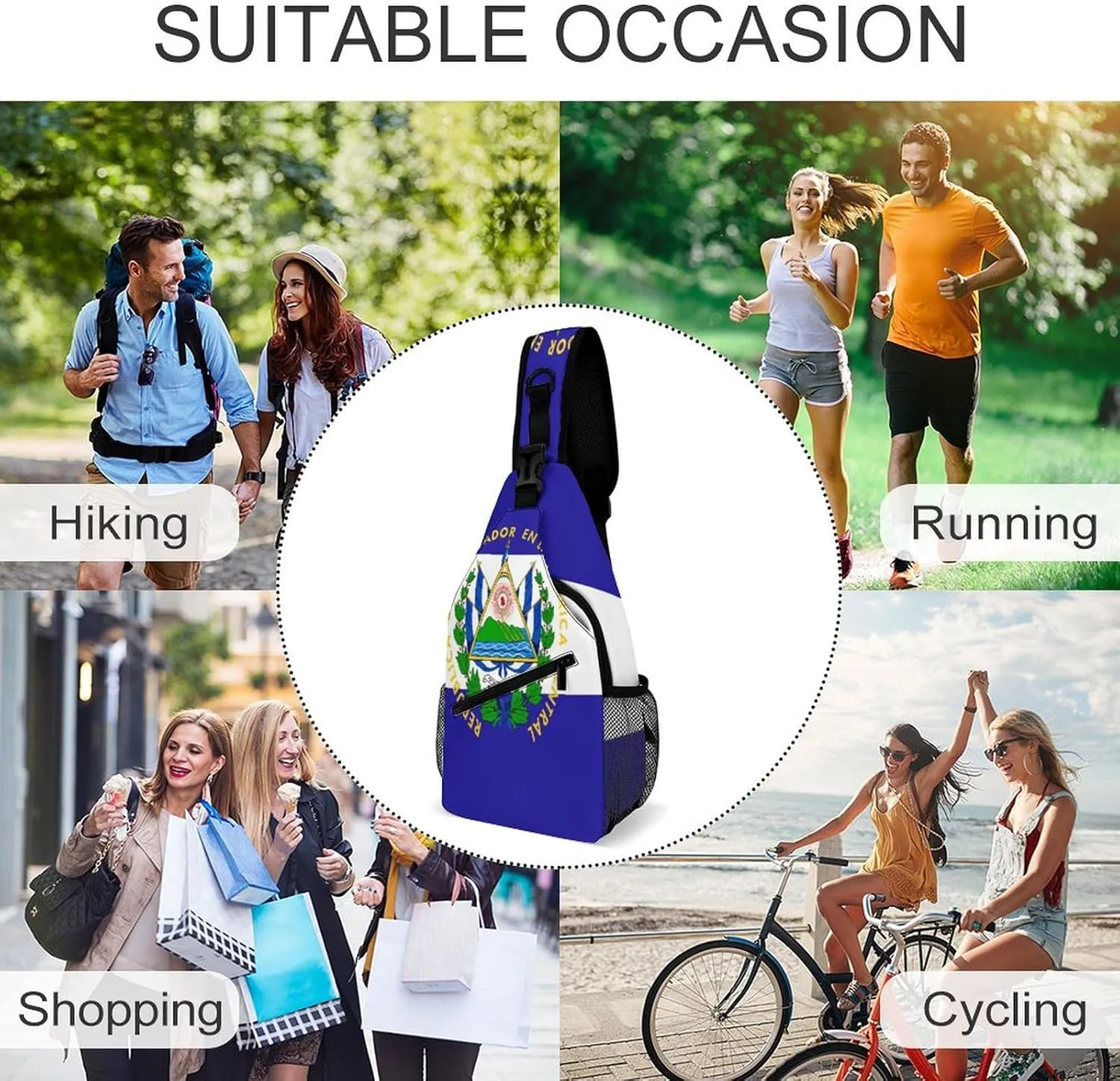 Fiji Flag Sling Bag Crossbody Chest Bag Shoulder Bag For Travel Hiking Cycling Camping