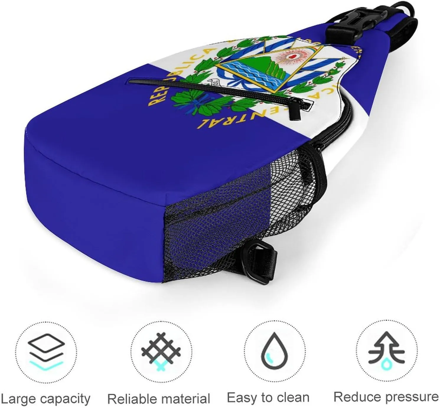 Fiji Flag Sling Bag Crossbody Chest Bag Shoulder Bag For Travel Hiking Cycling Camping