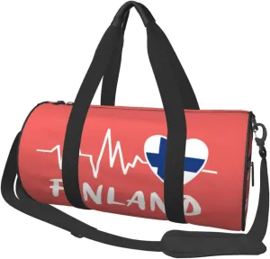 Finland Heartbeat Duffel Bag Gym Bag Travel Sports Tote Large Foldable Beach Swim Yoga8