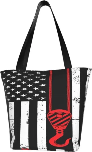 Firefighters Firemen Badges Fire Trucks Flames Women's Tote Bag Lightweight Shopping Handbag Travel Shoulder Bag