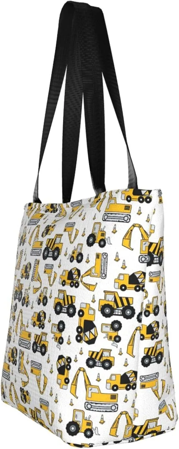 Firefighters Firemen Badges Fire Trucks Flames Women's Tote Bag Lightweight Shopping Handbag Travel Shoulder Bag