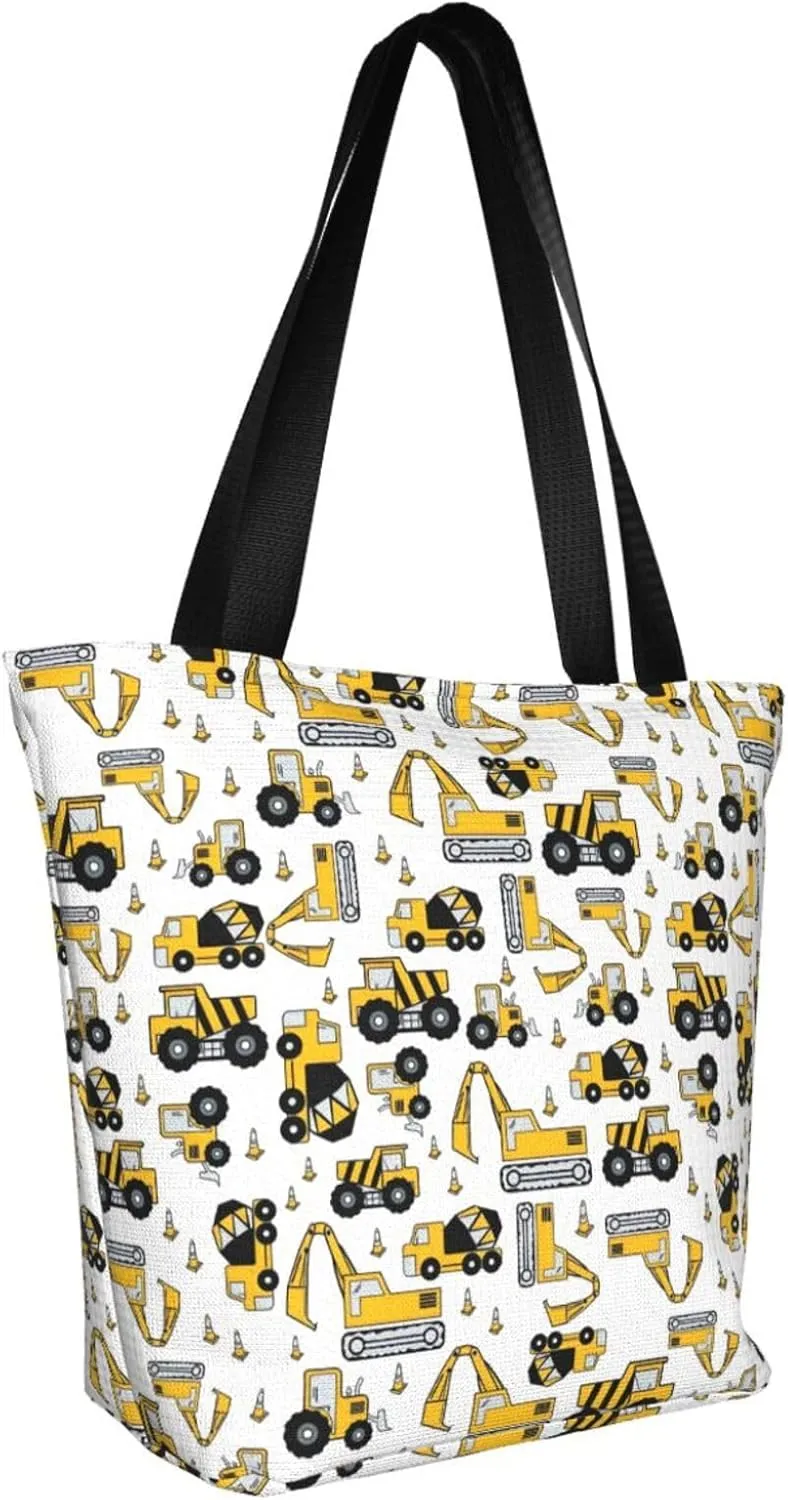 Firefighters Firemen Badges Fire Trucks Flames Women's Tote Bag Lightweight Shopping Handbag Travel Shoulder Bag