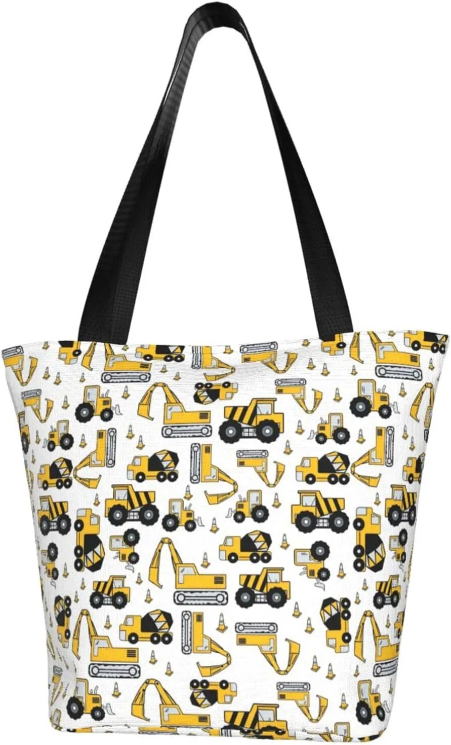 Firefighters Firemen Badges Fire Trucks Flames Women's Tote Bag Lightweight Shopping Handbag Travel Shoulder Bag