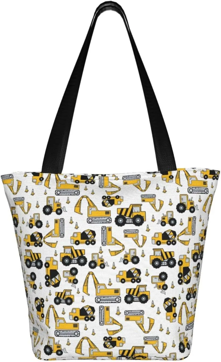 Firefighters Firemen Badges Fire Trucks Flames Women's Tote Bag Lightweight Shopping Handbag Travel Shoulder Bag