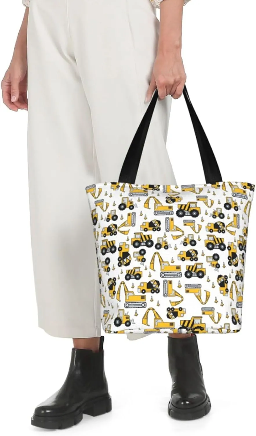 Firefighters Firemen Badges Fire Trucks Flames Women's Tote Bag Lightweight Shopping Handbag Travel Shoulder Bag