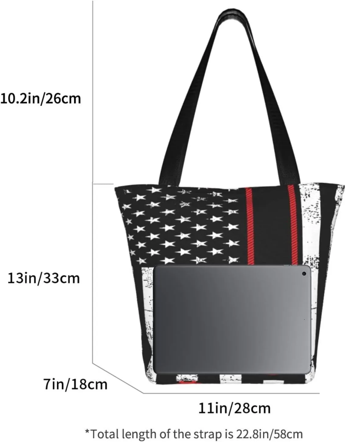 Firefighters Firemen Badges Fire Trucks Flames Women's Tote Bag Lightweight Shopping Handbag Travel Shoulder Bag