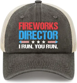Fireworks Director I Run You Run Hats Outdoor Cap for Dad