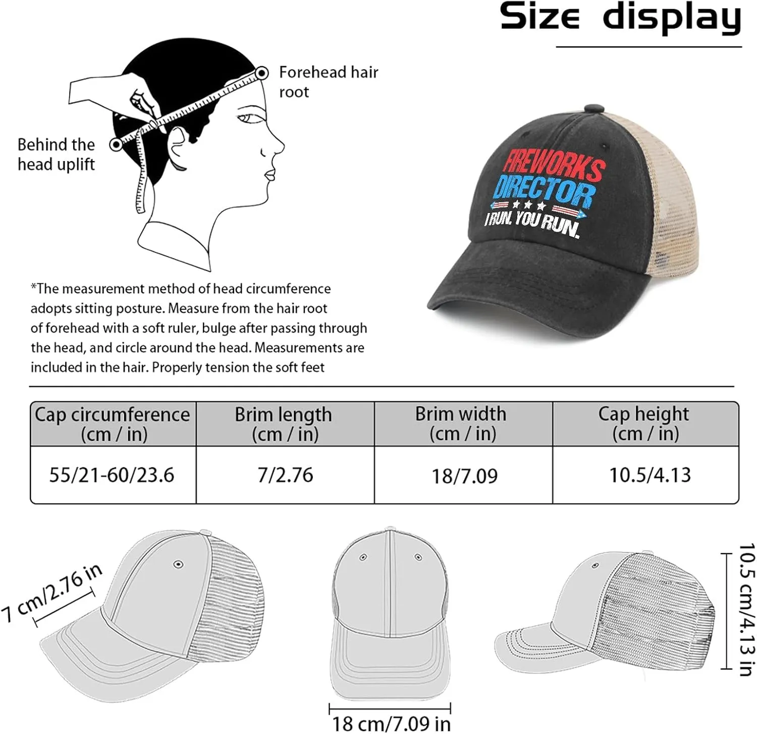 Fireworks Director I Run You Run Hats Outdoor Cap for Dad