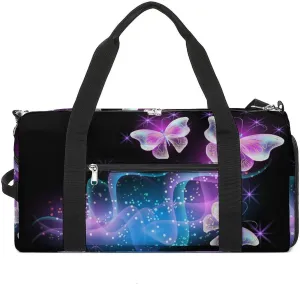 Fireworks Print Sports Tote Gym Bag for Women Men, Overnight Bag with Shoe Compartment Water Resistant