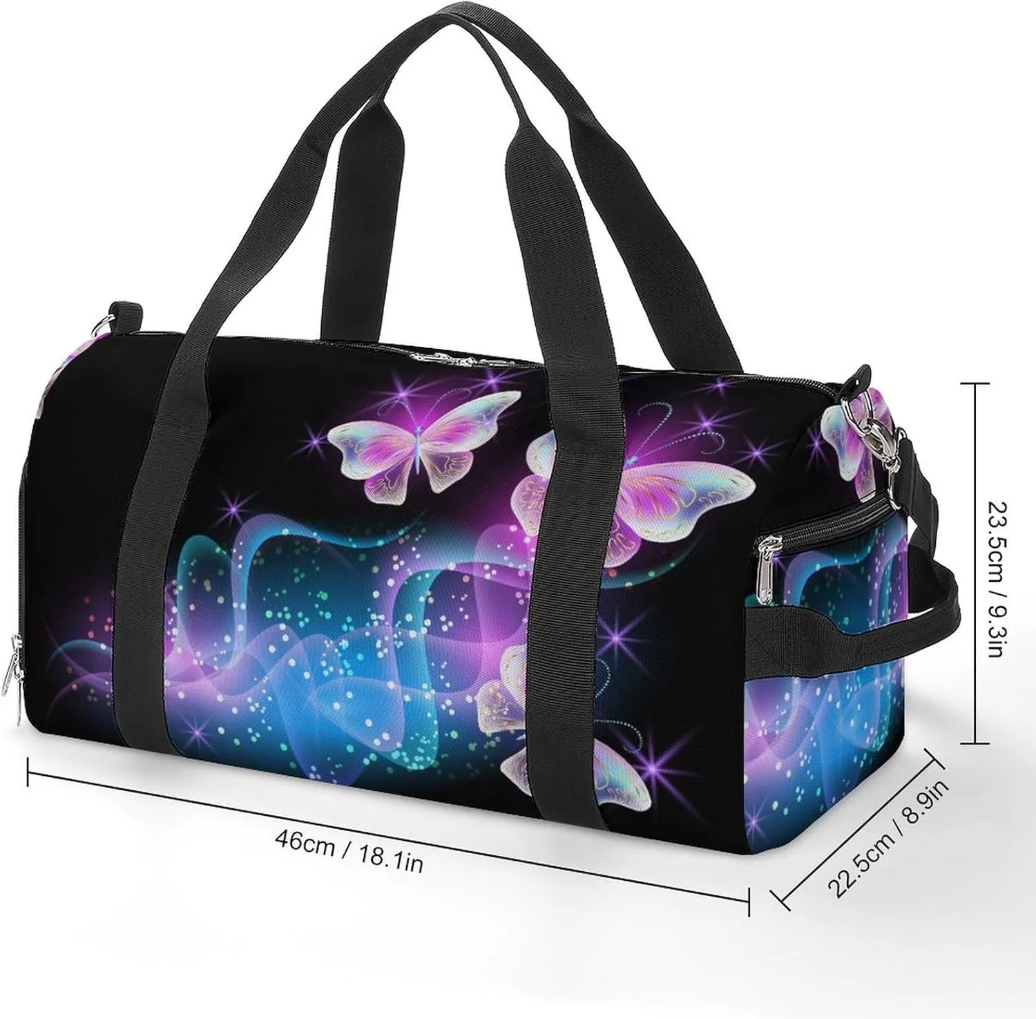 Fireworks Print Sports Tote Gym Bag for Women Men, Overnight Bag with Shoe Compartment Water Resistant