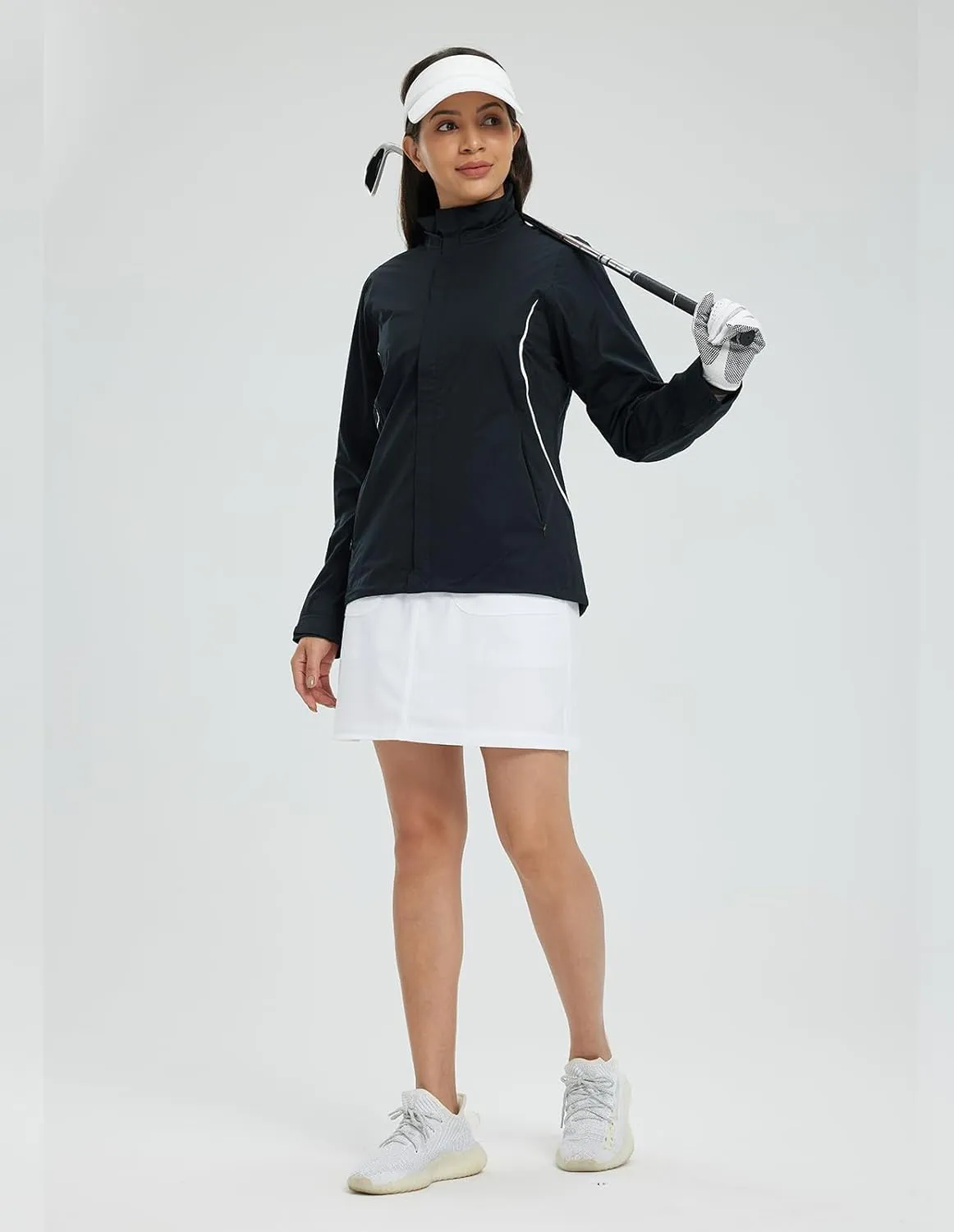 fit space Women's HydroLite Golf Jacket Waterproof 20K Rain Jacket Lightweight Stretch for Outdoor Activities