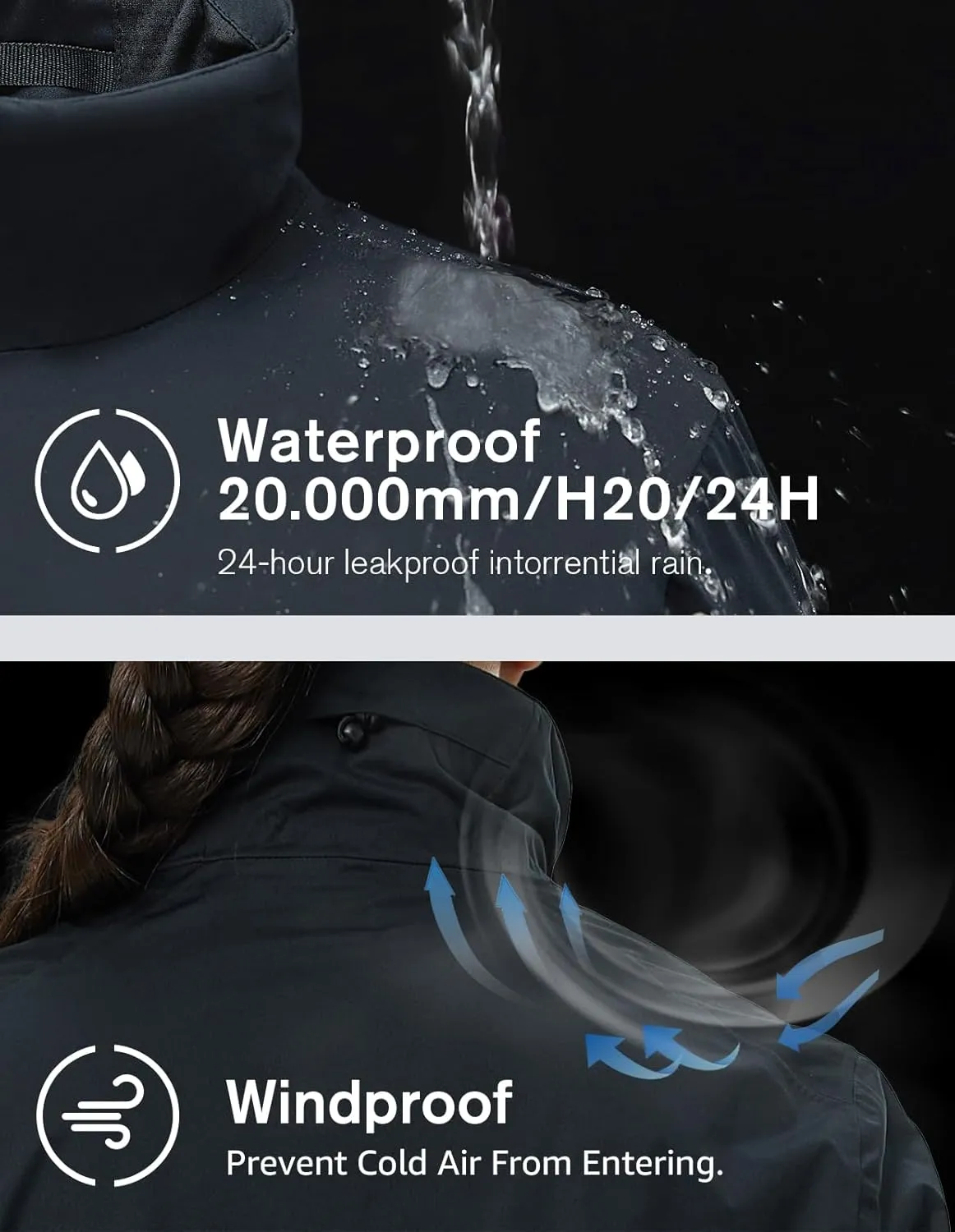 fit space Women's HydroLite Golf Jacket Waterproof 20K Rain Jacket Lightweight Stretch for Outdoor Activities