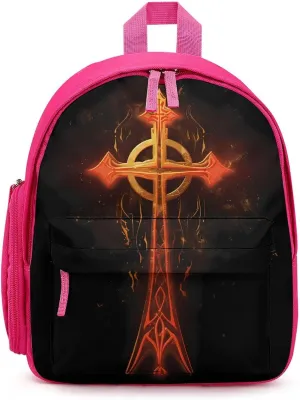 Flaming Egyptian Ankh Cute Printed Backpack Lightweight Travel Bag for Camping Shopping Picnic