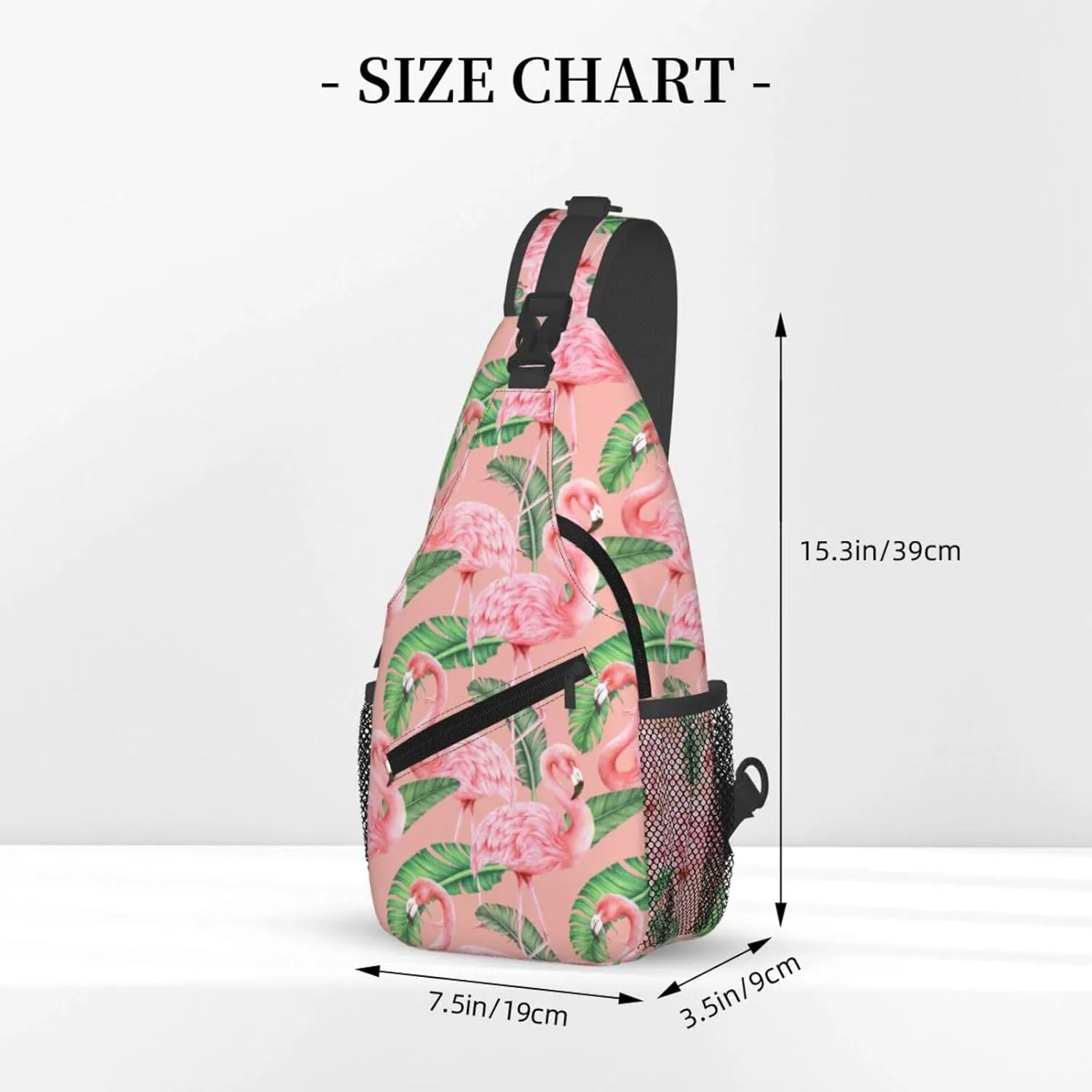 Flamingo Crossbody Sling Backpack Sling Bag Adjustable Chest Shoulder Daypack For Women Men