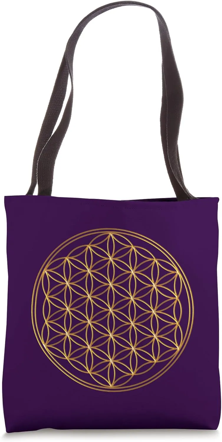 Flower of Life Sacred Geometry Spiritual Healing Yoga Matrix Tote Bag