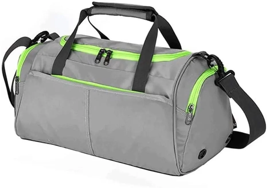 Foldable Duffle Bag with Shoes Compartment Packable Weekender Bag for Men Women Water-Proof & Tear Resistant (Color : Gray, Size : 39 * 19 * 23cm)