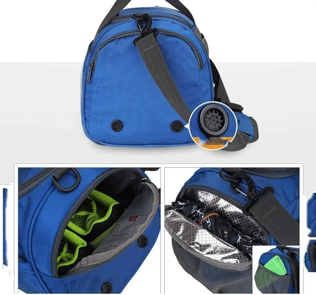 Foldable Duffle Bag with Shoes Compartment Packable Weekender Bag for Men Women Water-Proof & Tear Resistant (Color : Gray, Size : 39 * 19 * 23cm)