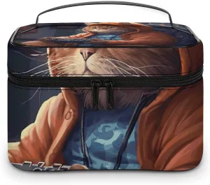 Foldable Travel Luggage Bag for Men And Women, Dry And Wet Separation Portable Travel Luggage Bag, Fat Cat Playing Games Printed Waterproof Sports Luggage Bag, Fitness Bag