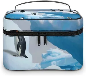 Foldable Travel Luggage Bag for Men And Women, Dry And Wet Separation Portable Travel Luggage Bag, Penguins On The Iceberg Printed Waterproof Sports Luggage Bag, Fitness Bag