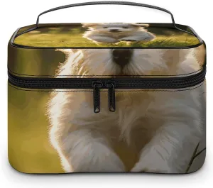 Foldable Travel Luggage Bag for Men And Women, Dry And Wet Separation Portable Travel Luggage Bag, Puppy Crossing The Grass Printed Waterproof Sports Luggage Bag, Fitness Bag