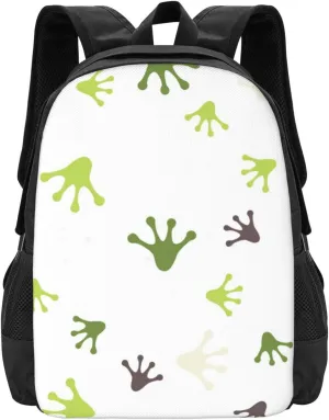 Footprints Of Colored Frogs Lightweight Packable Backpack Travel Casual Large Capacity Daypack Foldable Backpack For Men Women