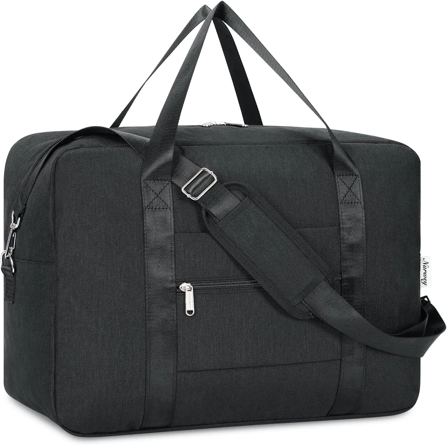 For Spirit Airlines Personal Item Bag 18x14x8 Foldable Travel Duffel Bag Underseat Carry on Luggage for Women and Men 30L (Black)