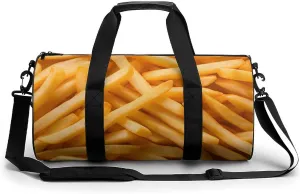 French Fries Food Travel Duffel Bag Gym Bags Sports Tote Shoulder Weekender Handbag for Men Women
