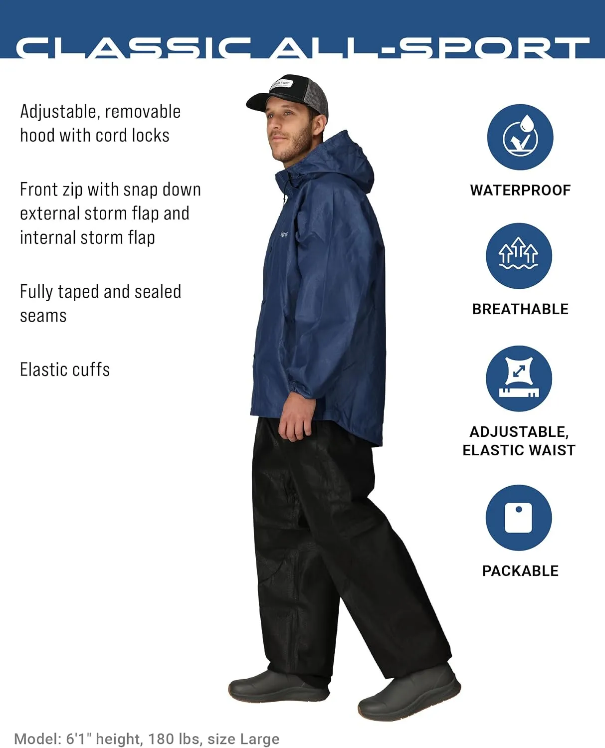 FROGG TOGGS Men's Classic All-Sport Waterproof Breathable Rain Suit