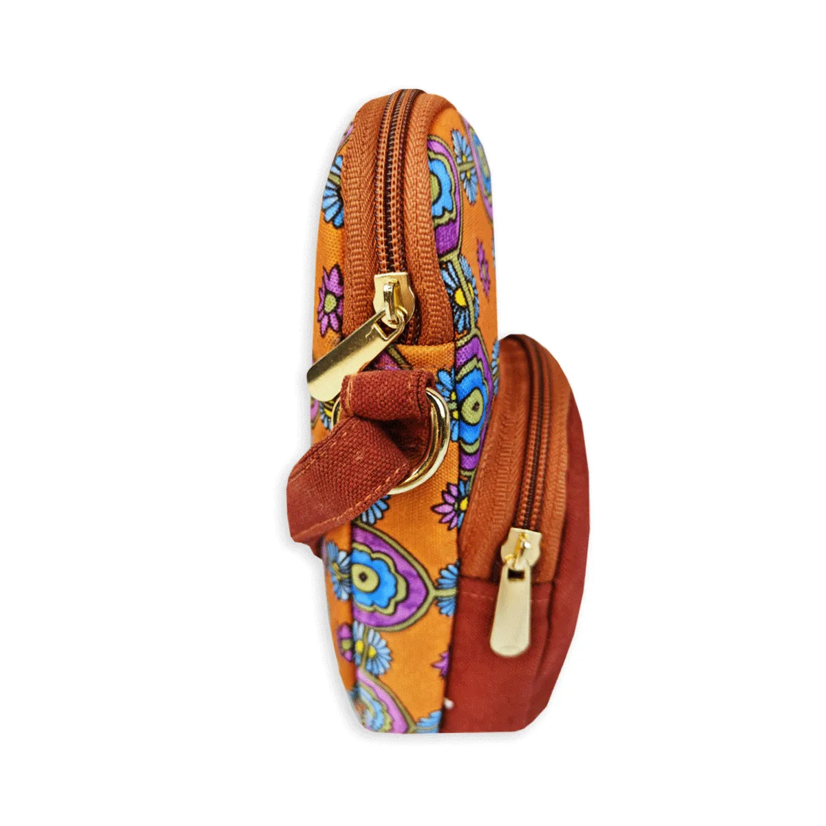 Front Pocket Mobile Sling- Orange Tile