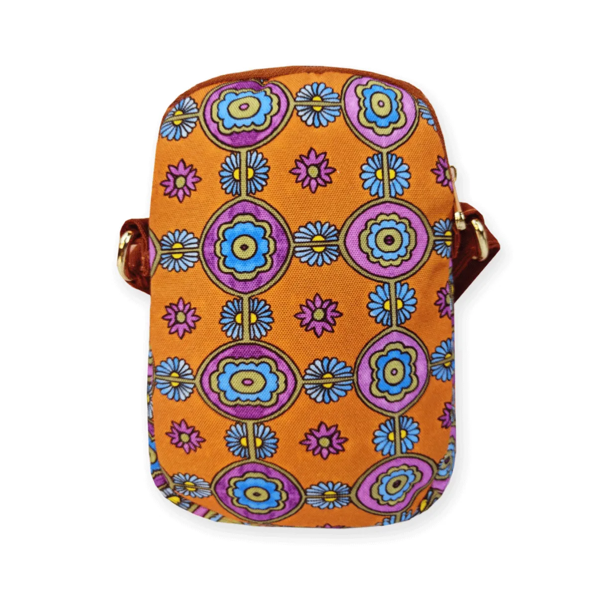 Front Pocket Mobile Sling- Orange Tile