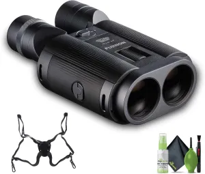 Fujifilm FUJINON Techno-STABI TS-L1640 16x40 Stabilized Binoculars with Electronic Stabiliz   ProStaff Suspender Harness Binocular Strap   Cleaning kit
