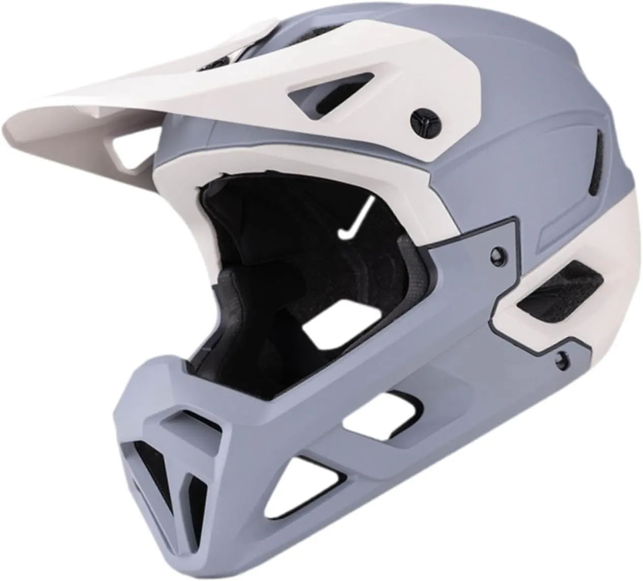 Full Face Bike Helmet Bicycle Helmet Shock Absorbing with Sun Hat Brim Adjustable for Riding Skating Biking Biker Adults, Gray Apricot