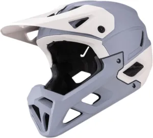 Full Face Bike Helmet Bicycle Helmet Shock Absorbing with Sun Hat Brim Adjustable for Riding Skating Biking Biker Adults, Gray Apricot