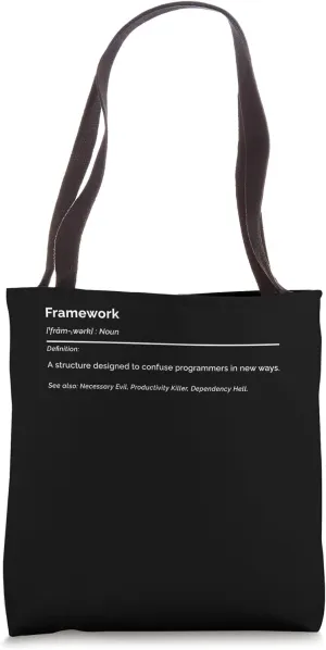 Funny Programming Definition Framework Programmer Tote Bag