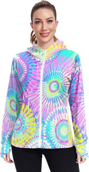 GAIGEO Bright Tropical Leaves White Women Jacket Breathable Cool UPF 50  Summer Jacket Women, XXL