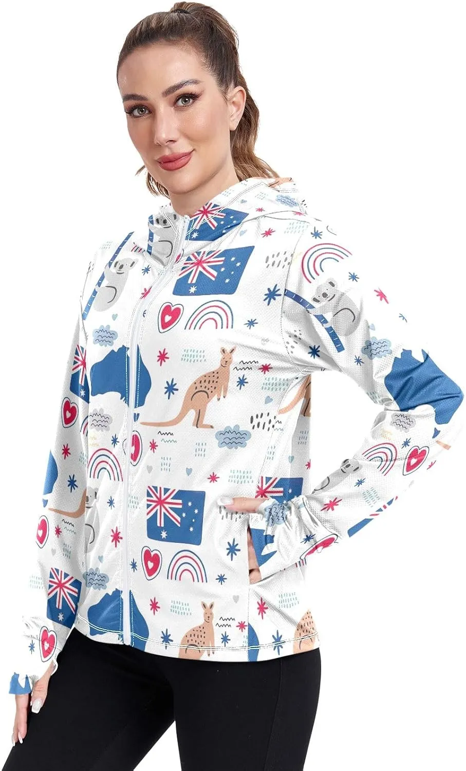 GAIGEO Bright Tropical Leaves White Women Jacket Breathable Cool UPF 50  Summer Jacket Women, XXL