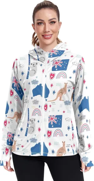 GAIGEO Bright Tropical Leaves White Women Jacket Breathable Cool UPF 50  Summer Jacket Women, XXL