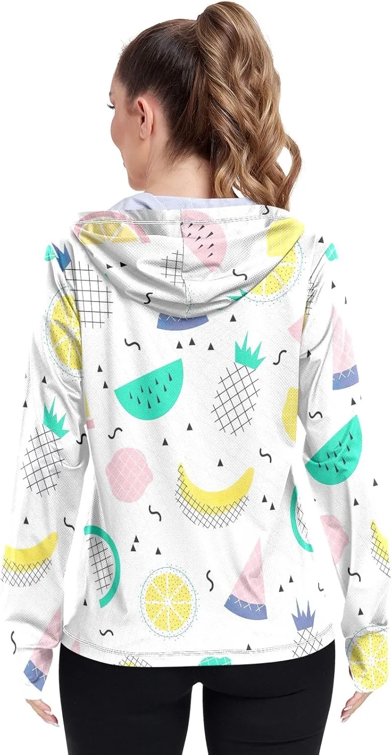 GAIGEO Colorful Palms Leaves Women Jacket UPF 50  Lightweight Summer Jacket Women, Breathable Fabric, S