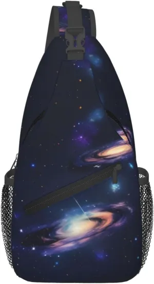 Galaxy In The Universe Print Sling Bag Crossbody Travel Hiking Chest Backpack Shoulder Daypack For Women Men