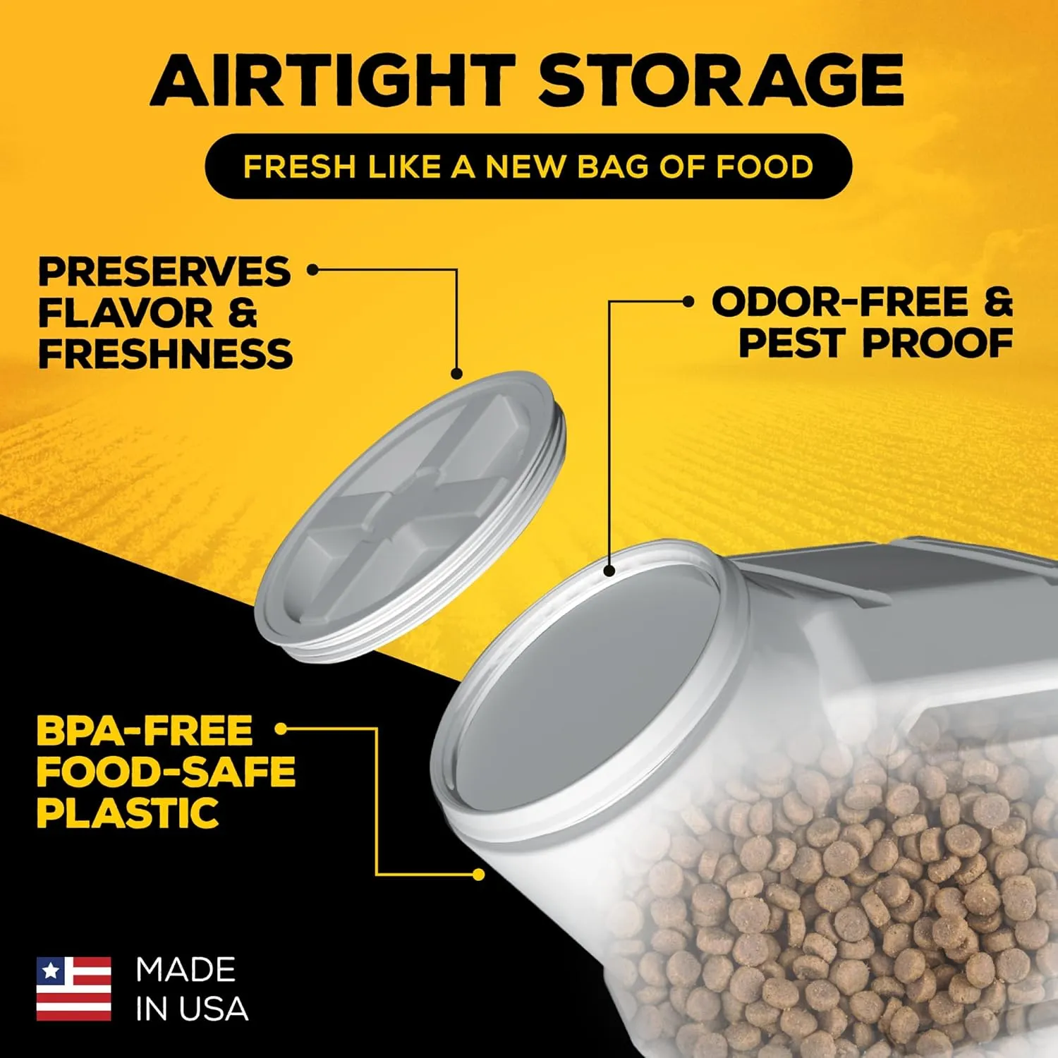 Gamma2 Vittles Vault Pet Food Storage Containers - Sealed Dog and Cat Food Storage Container, Fits up to 80lbs, Made in the USA - [14"L x 28"H]