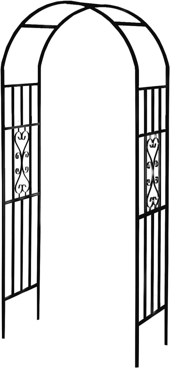 Garden Arches Arbors Curved Metal Enduring Iron Plants Trellis Stand Use for Outdoor Garden Arbor Climbing Plants Wedding Arches Ceremony