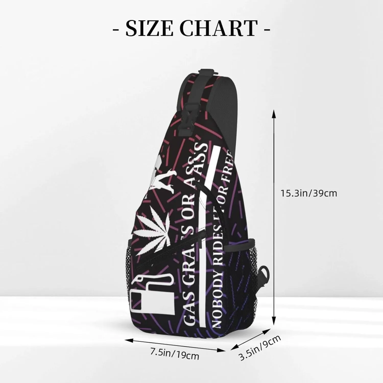 Gas Grass Or Ass Nobody Rides For Free Small Crossbody Backpack Sling Bag For Men Women Mini One Shoulder Chest Bags Gym Sport Travel Hiking Daypack