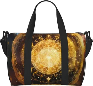 Gears Clock Bronze Century Print Portable Travel Duffel Bag,Ideal For Business And Private Travel