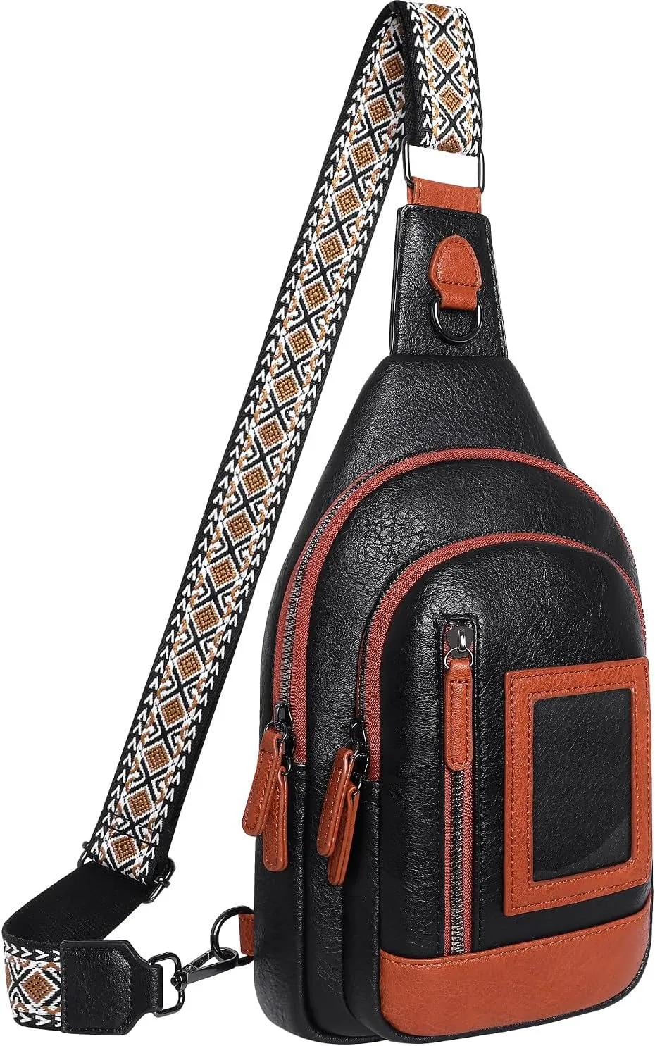 GEEAD Crossbody Sling Bags for Women Vegan Leather Fanny Pack Shoulder Bag Chest Bag Sling Backpack Small Travel Bag