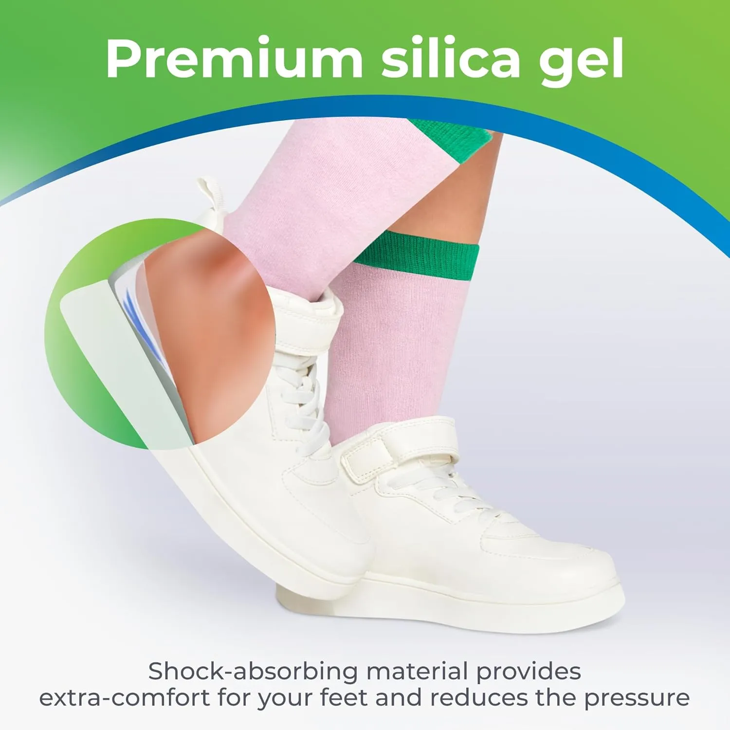 Gel Heel Pads, 6 Pack, FSA HSA Eligible, for Achilles Tendonitis, Shoe Wedge Inserts for Plantar Fasciitis, Bone Spur, Foot Pain Relief Support, Comfort Cushion Insoles for Women/Men