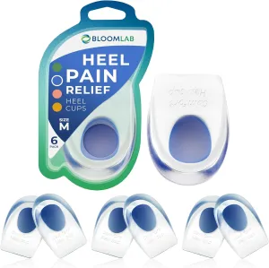 Gel Heel Pads, 6 Pack, FSA HSA Eligible, for Achilles Tendonitis, Shoe Wedge Inserts for Plantar Fasciitis, Bone Spur, Foot Pain Relief Support, Comfort Cushion Insoles for Women/Men