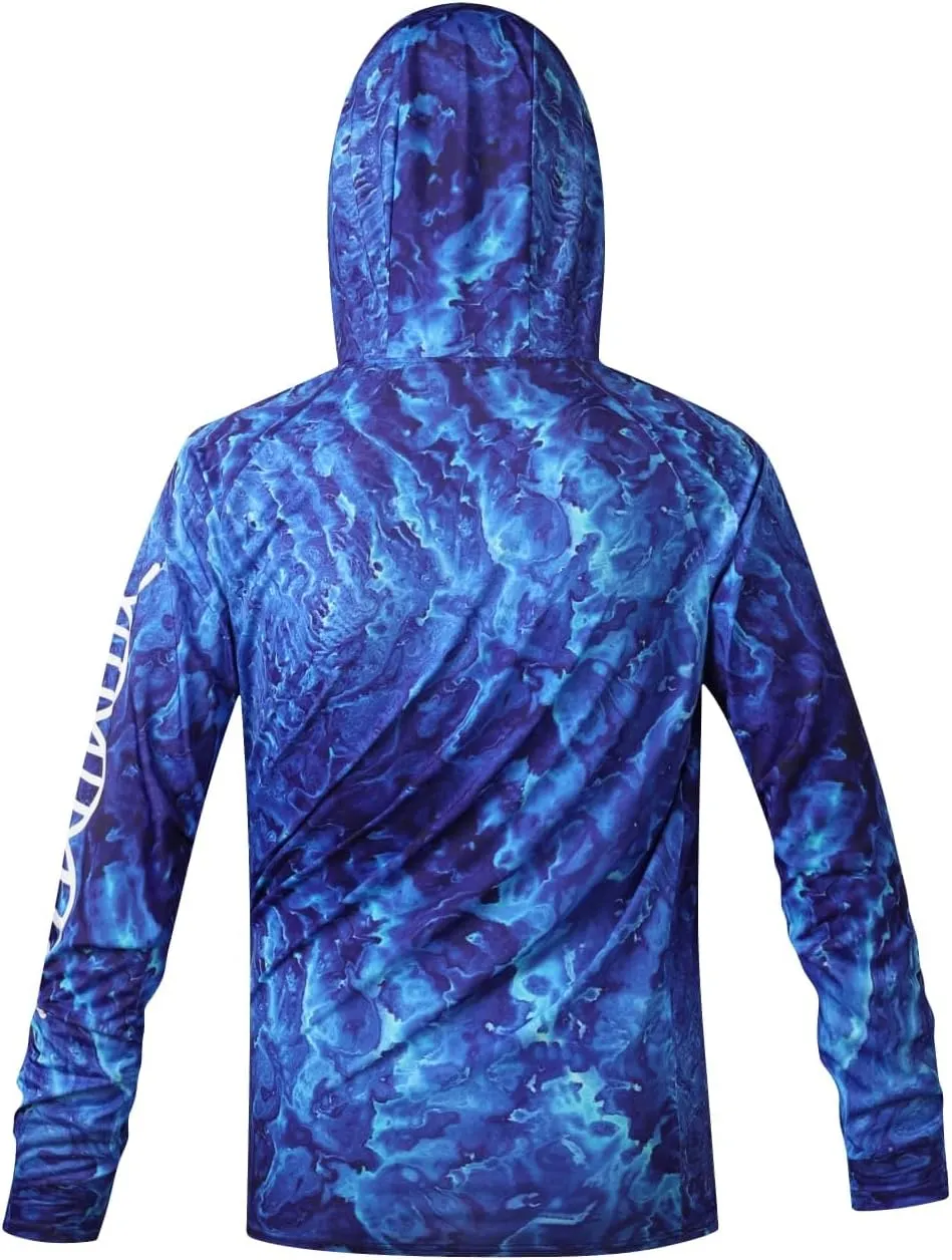 GEN-AIS GEAR Premium Fishing Hoodie Shirt with Face Mask - Ultra-Lightweight, Breathable, and Quick-Dry